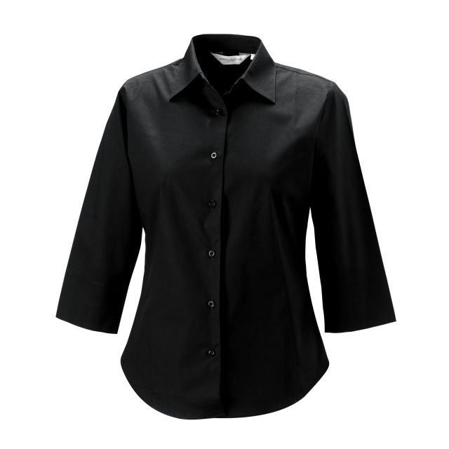 Russell Collection Ladies 34 Sleeve Fitted Stretch Shirt