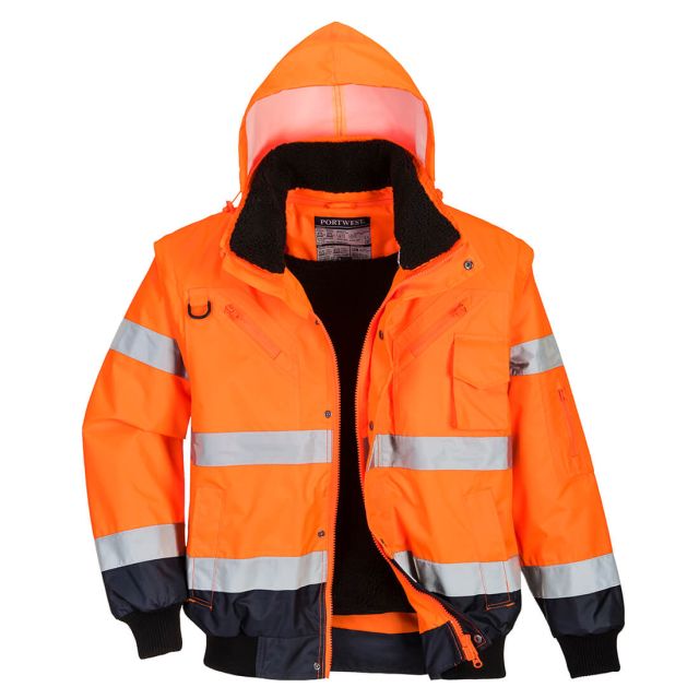 Portwest Hi Vis 3-in-1 Contrast Bomber Jacket