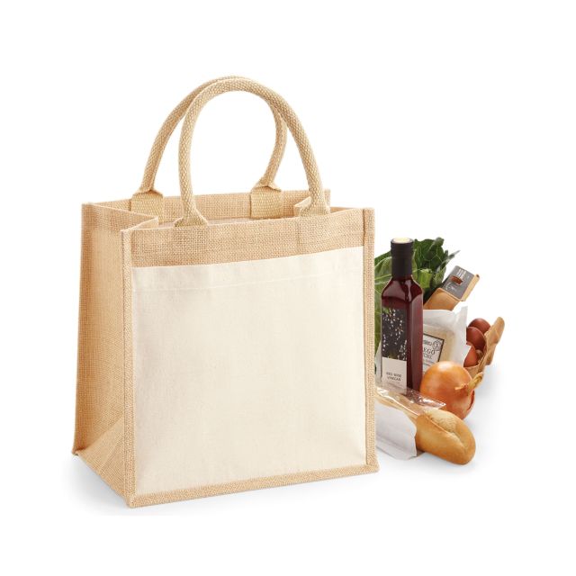 Westford Mill Cotton Pocket Jute Midi Tote