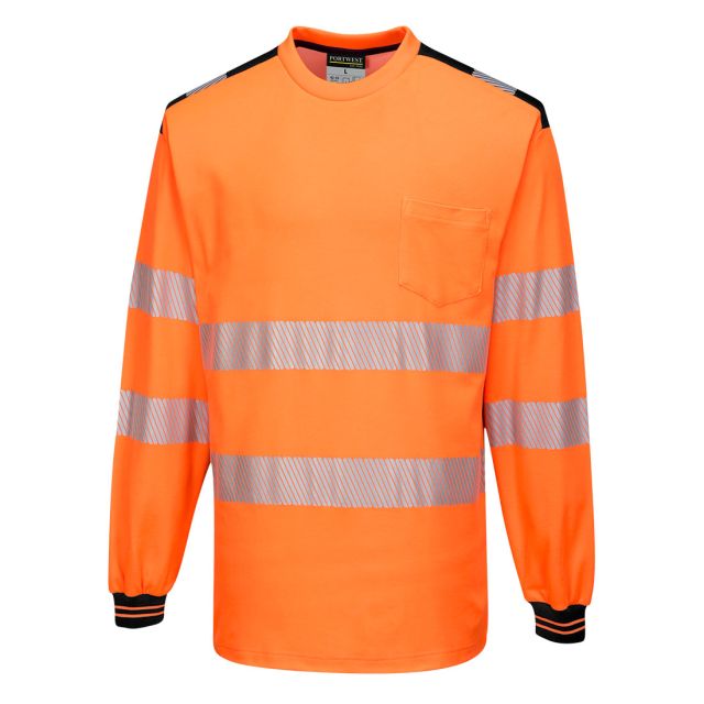 portwest PW3 hi vis cotton comfort t shirt ls