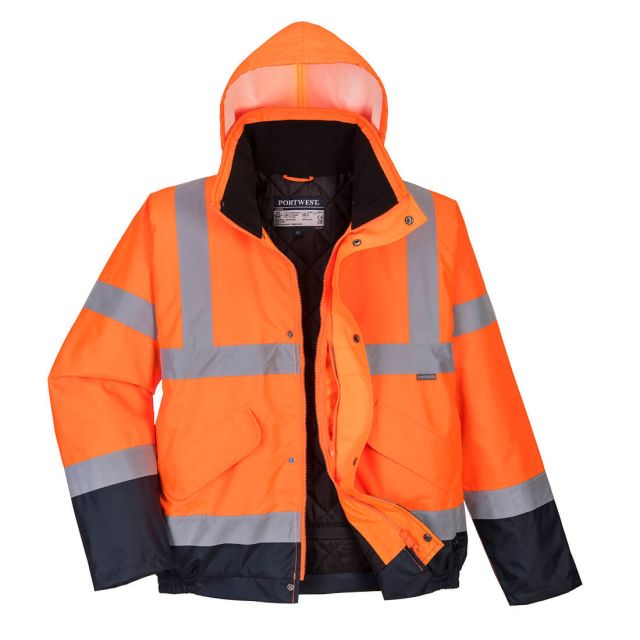 Portwest Hi Vis Contrast Winter Bomber Jacket