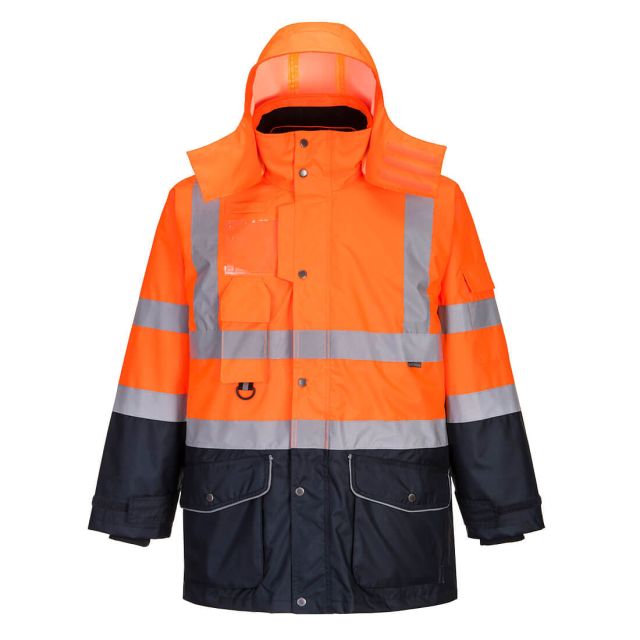 Portwest Hi Vis Breathable 7-in-1 Contrast Traffic Jacket