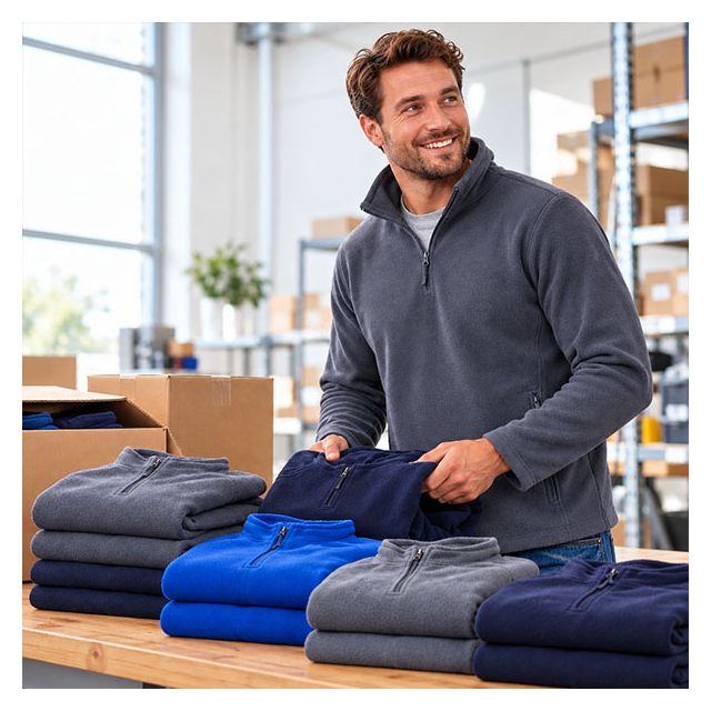 16 Embroidered Zip Neck Outdoor Fleece
