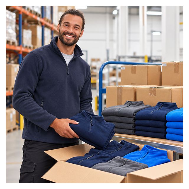 48 Embroidered Zip Neck Outdoor Fleece