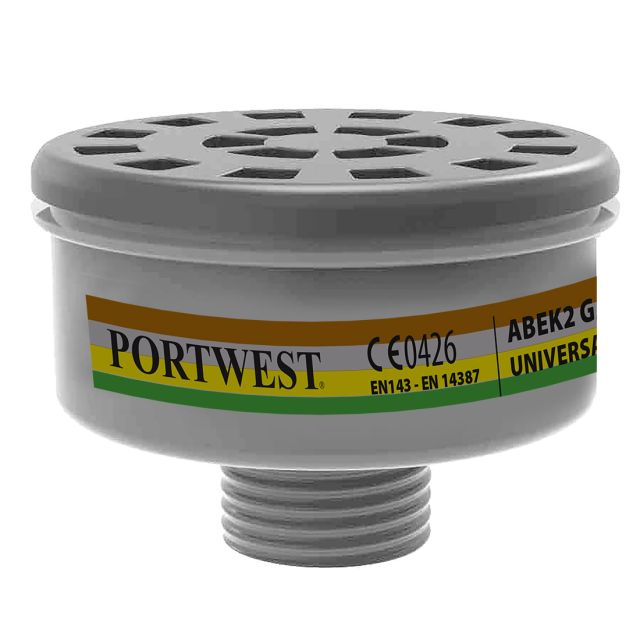 Portwest Abek2 Gas Filter Universal Thread PK4
