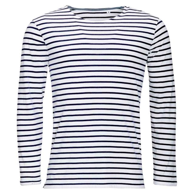 SOL'S Sols Marine Long Sleeve Striped T Shirt