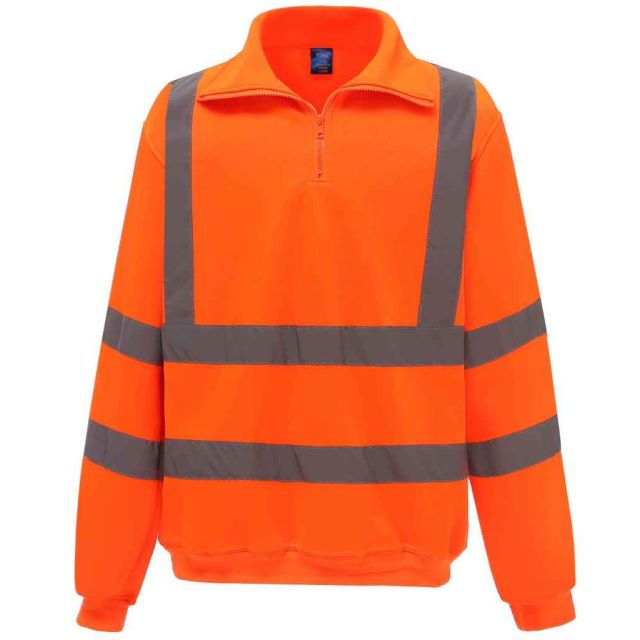 Yoko Hi Vis Zip Neck Sweatshirt