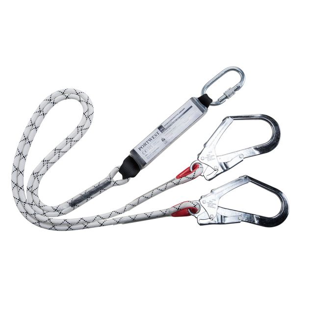 Portwest Double Kernmantle 18m Lanyard With Shock Absorber