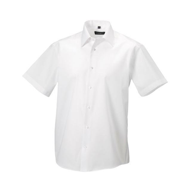 Russell Collection Mens Short Sleeve Tailored Ultimate Non-iron Shirt