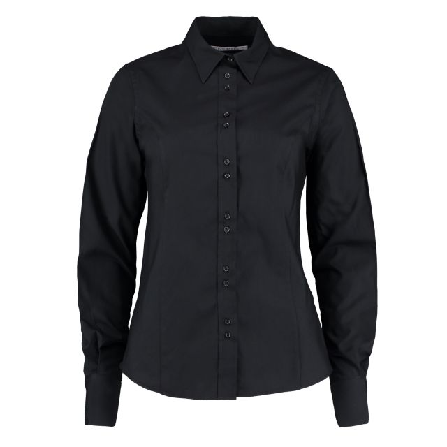 Kustom Kit Tailored Fit Long Sleeve City Shirt