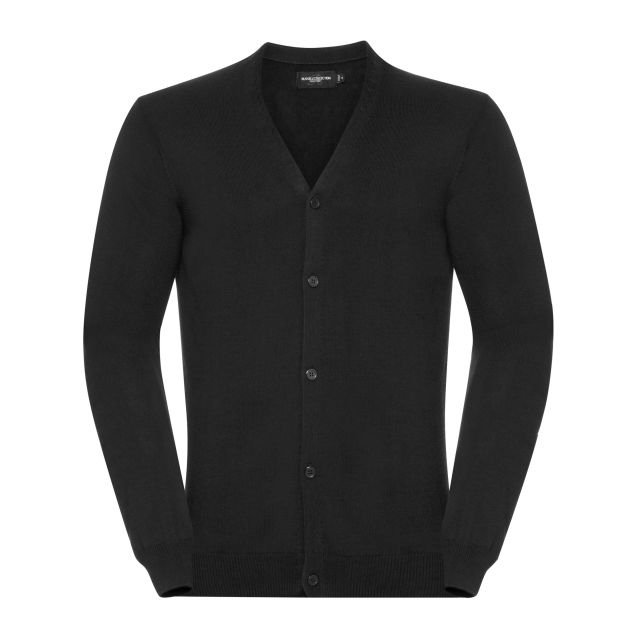 Russell Collection Mens V-neck Knitted Cardigan