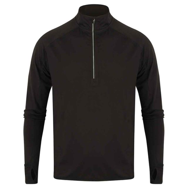 Tombo Long Sleeve Zip Neck Performance Top