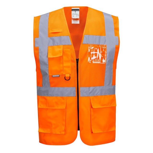 Portwest Madrid Hi Vis Half Mesh Executive Vest