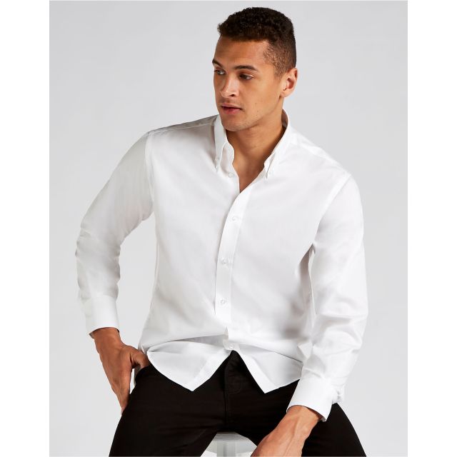 Kustom Kit Tailored Fit Long Sleeve Premium Oxford Shirt