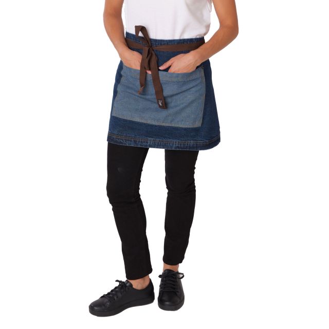 Dennys Denim Waist Apron with Contrasting Pocket