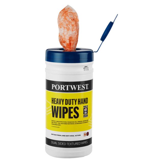 Portwest Heavy Duty Hand Wipes (80 Wipes)