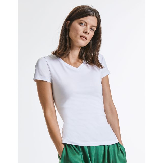 Russell Pure Organic Ladies V-Neck T