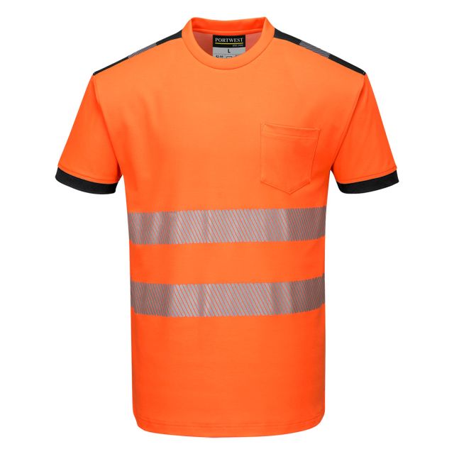 portwest PW3 hi vis cotton comfort t shirt ss