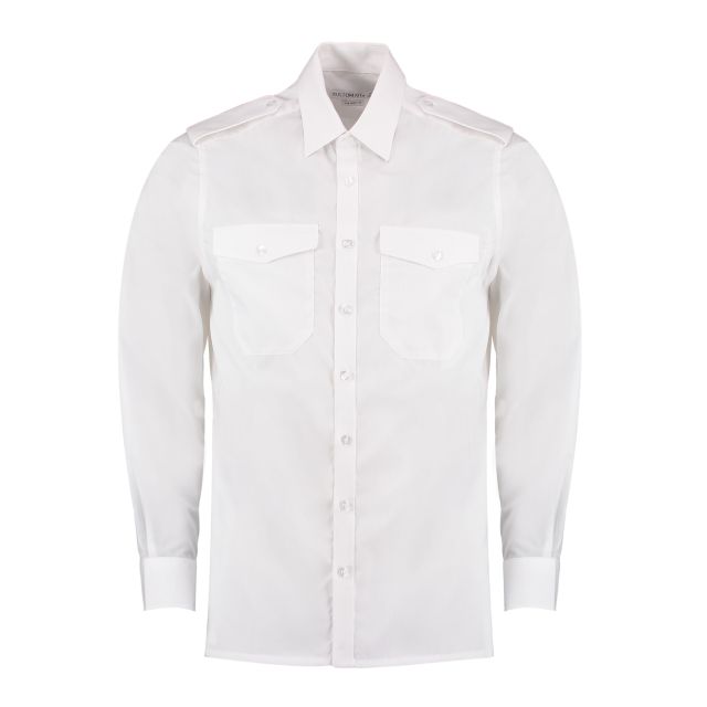 Kustom Kit Tailored Fit Long Sleeved Pilot Shirt