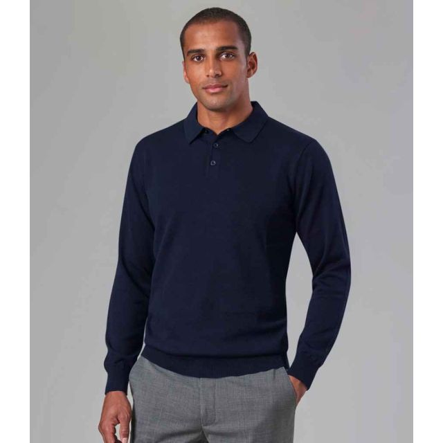 Brook Taverner Casper Knitted Long Sleeve Polo Shirt