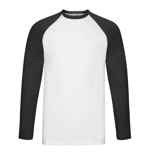 Fruit Of The Loom Mens Valueweight Long Sleeve Baseball T Shirt