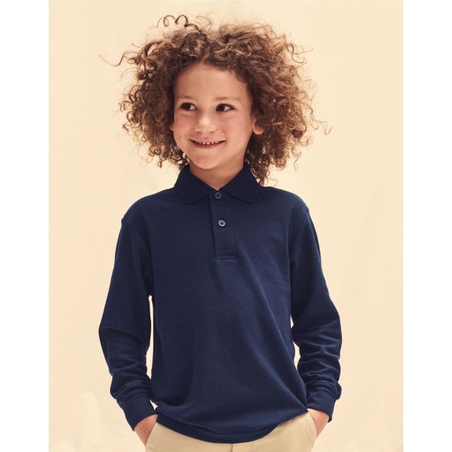 Fruit Of The Loom Kids 65/35  Long Sleeve Polo