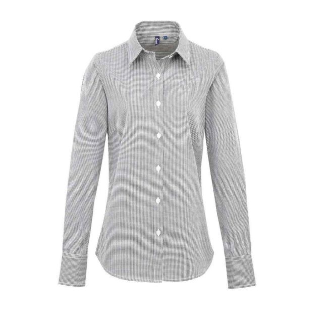 Premier Ladies Gingham Long Sleeve Shirt