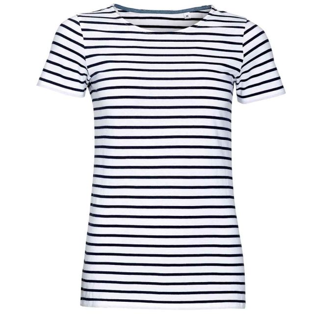 SOL'S Sols Ladies Miles Striped T Shirt