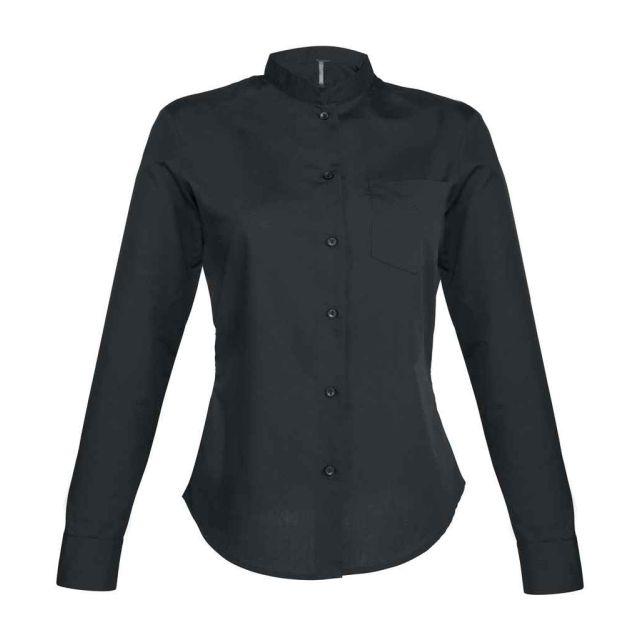 Kariban Ladies Long Sleeve Mandarin Collar Shirt