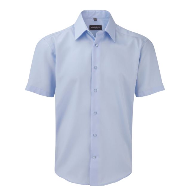 Russell Collection Mens Short Sleeve Tailored Ultimate Non-iron Shirt