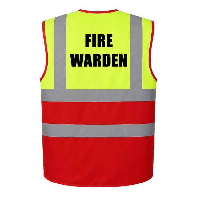 Fire Warden Pre-Printed Two Tone Hi Vis Waistcoat
