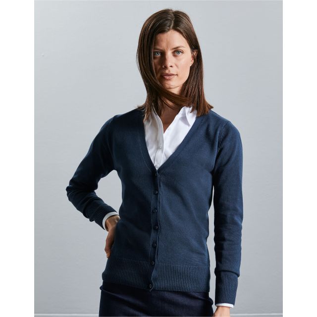 Russell Collection Ladies'  V-Neck Knitted Cardigan