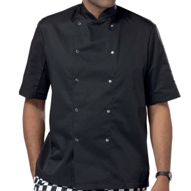 Dennys Short Sleeve Press Stud Chefs Jacket