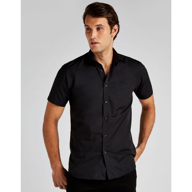 Kustom Kit Tailored Fit Short Sleeve Poplin Shirt