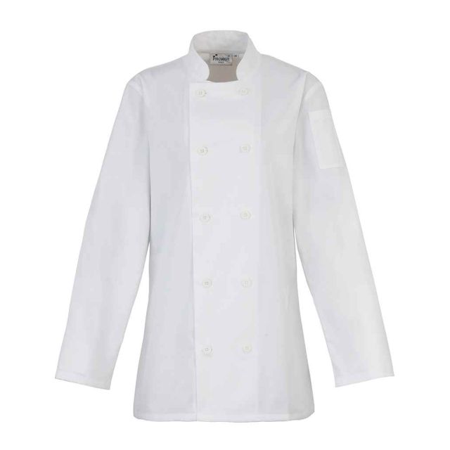 Premier Ladies Long Sleeve Chefs Jacket