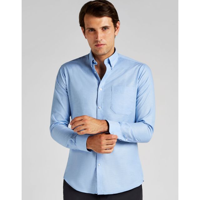 Kustom Kit Slim Fit Long Sleeve Workwear Oxford Shirt