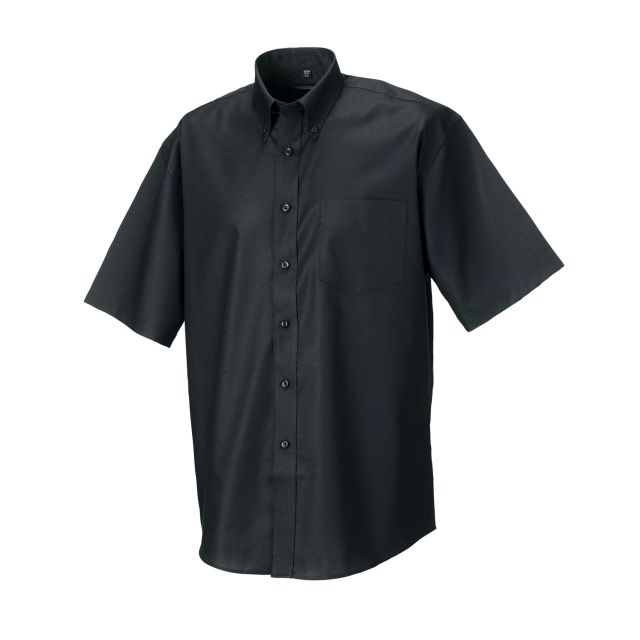 Russell Collection Mens Short Sleeve Classic Oxford Shirt