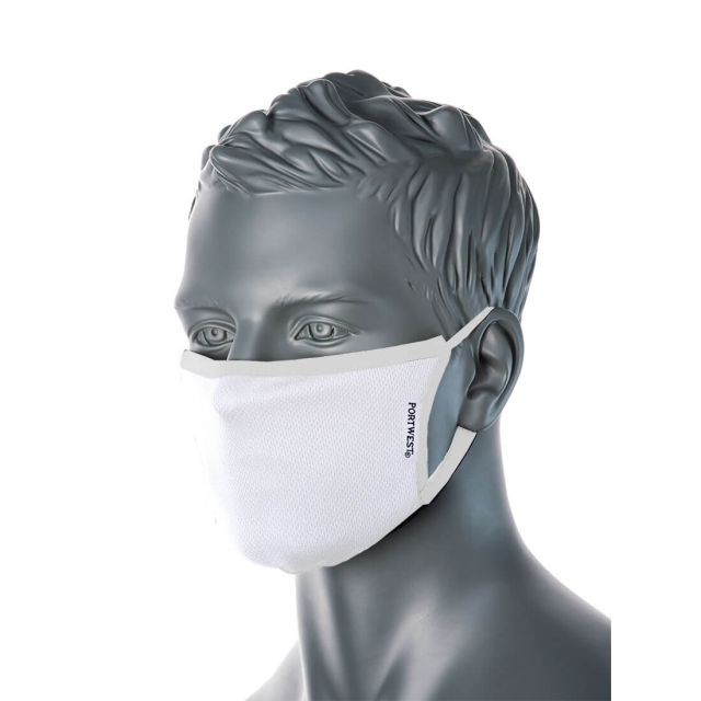 Portwest 3-ply Anti-microbial Fabric Face Mask PK25