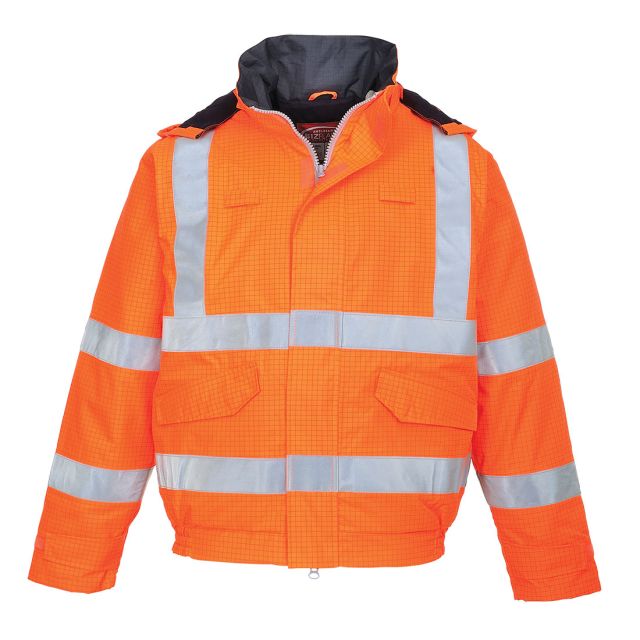 Portwest Bizflame Rain Hi Vis Antistatic FR Bomber Jacket