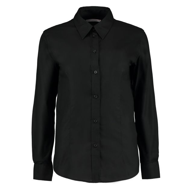 Kustom Kit Tailored Fit Long Sleeve Workwear Oxford Shirt