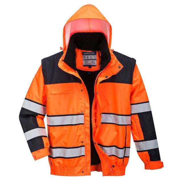 Portwest Hi Vis 3-in-1 Contrast Winter Bomber Jacket