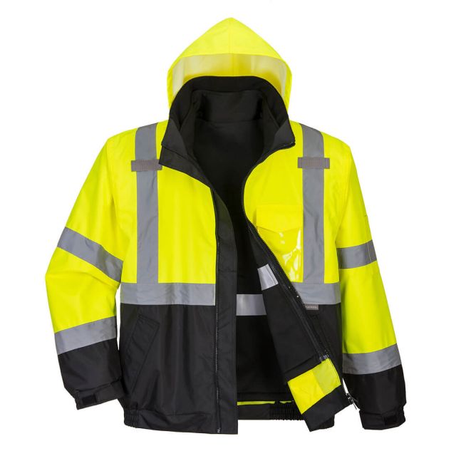 Portwest Hi Vis 3-in-1 Contrast Premium Bomber Jacket