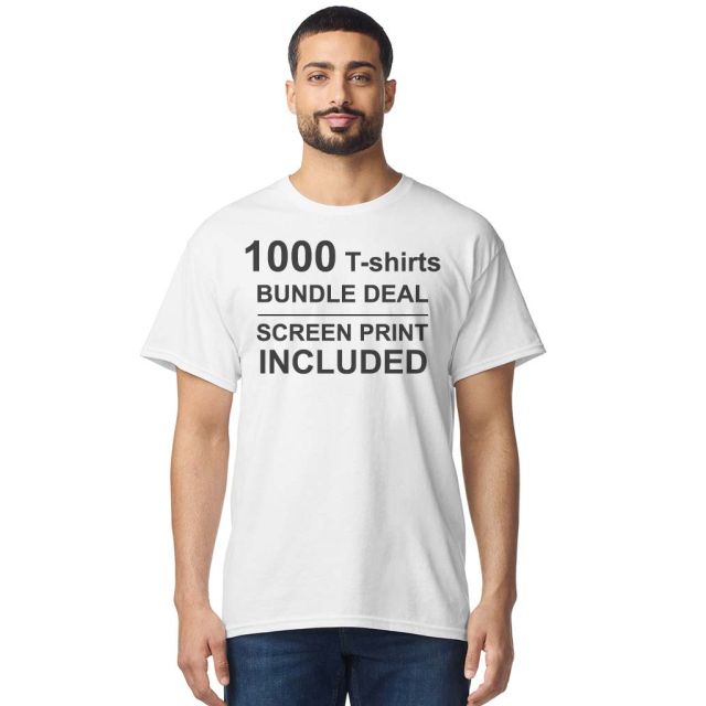 1000 Bundle Screen Printed Heavyweight T Shirts