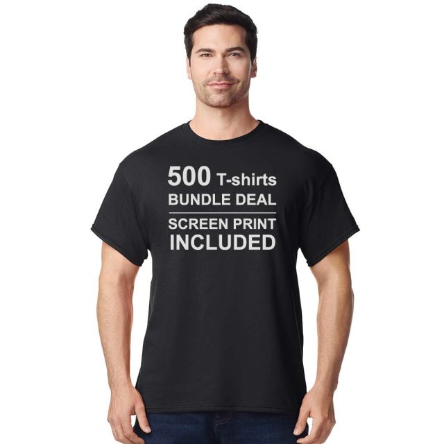 500 Bundle Screen Printed Heavyweight T Shirts