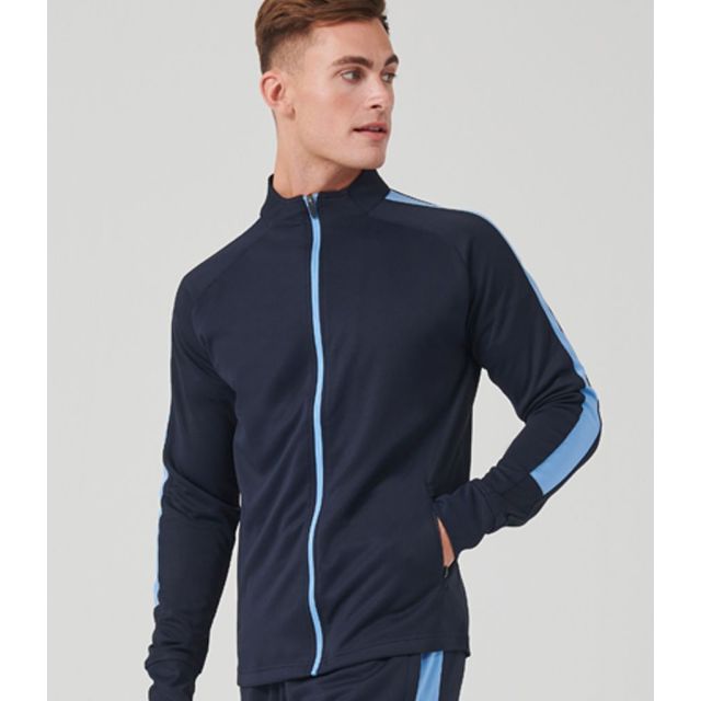 Model wearing Finden + Hales Knitted Tracksuit Top