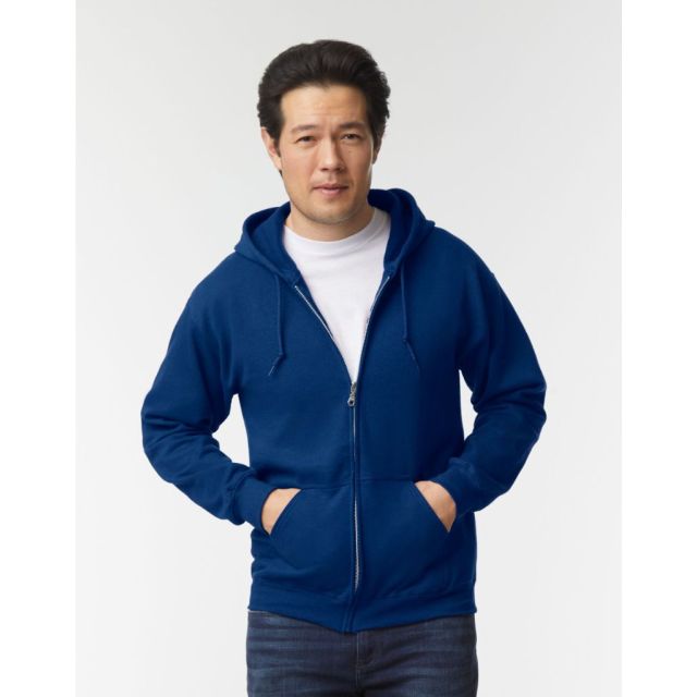 Model wearing Gildan Heavy Blend™ Adult Full Zip Hooded Sweatshirt