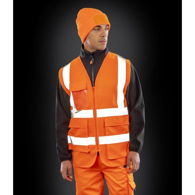 Model wearing Result Work-Guard Heavy Duty PolyCotton Security Vest