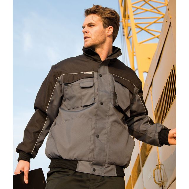 Model wearing Result Work-Guard Zip Sleeve Heavy Duty Jacket