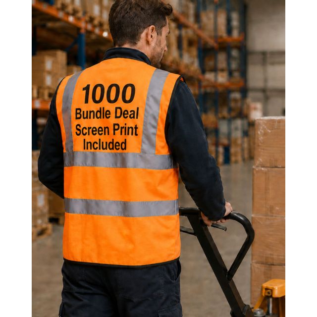 1000 Screen Printed Hi Vis Vests Bundle For Large Rollouts