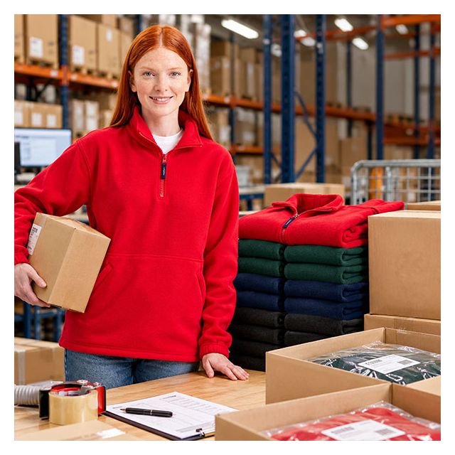 48 Embroidered Premium Quarter Zip Micro Fleece Jacket